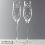 Personalised Hand Cut Mr & Mrs Pair of Flutes in Gift Box | Inspired Creative Gifts | UK Supplier