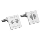 Personalised Hands and Feet New Baby Square Cufflinks | Inspired Creative Gifts | UK Supplier