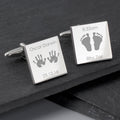 Personalised Hands and Feet New Baby Square Cufflinks | Inspired Creative Gifts | UK Supplier