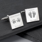 Personalised Hands and Feet New Baby Square Cufflinks | Inspired Creative Gifts | UK Supplier