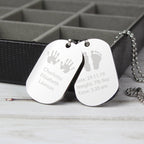 Personalised Hands and Feet New Baby Stainless Steel Double Dog Tag Necklace | Inspired Creative Gifts | UK Supplier