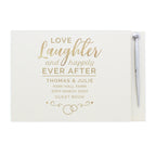 Personalised Happily Ever After Wedding Hardback Guest Book & Pen | Inspired Creative Gifts | UK Supplier