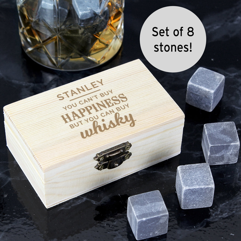 Personalised Happiness Whisky Stones | Inspired Creative Gifts | UK Supplier