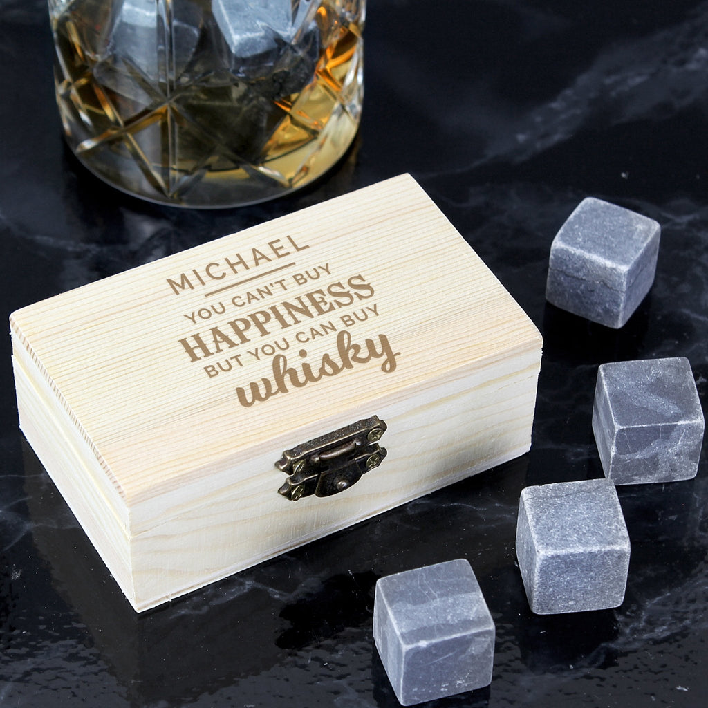 Personalised Happiness Whisky Stones | Inspired Creative Gifts | UK Supplier