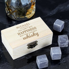 Personalised Happiness Whisky Stones | Inspired Creative Gifts | UK Supplier