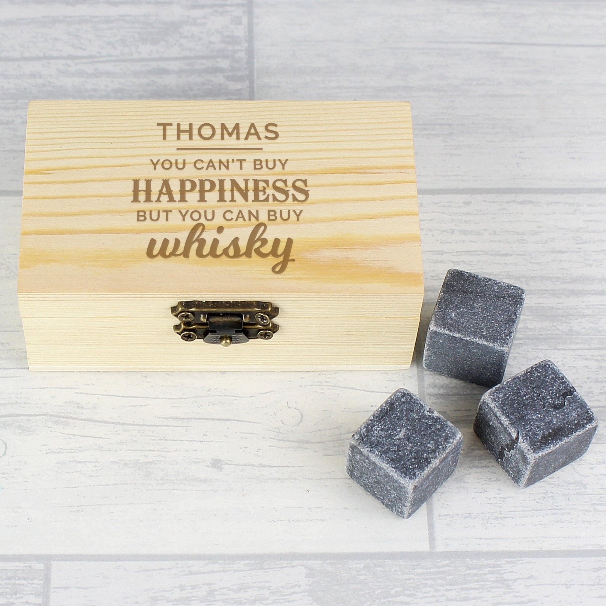 Personalised Happiness Whisky Stones | Inspired Creative Gifts | UK Supplier