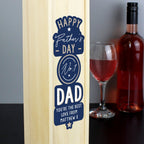 Personalised Happy Father's Day No. 1 Dad Wooden Wine Bottle Box | Inspired Creative Gifts | UK Supplier