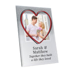 Personalised Heart 4x4 Glitter Glass Photo Frame | Valentines Day Gift | Christmas Gift | Inspired Creative Gifts | UK Supplier