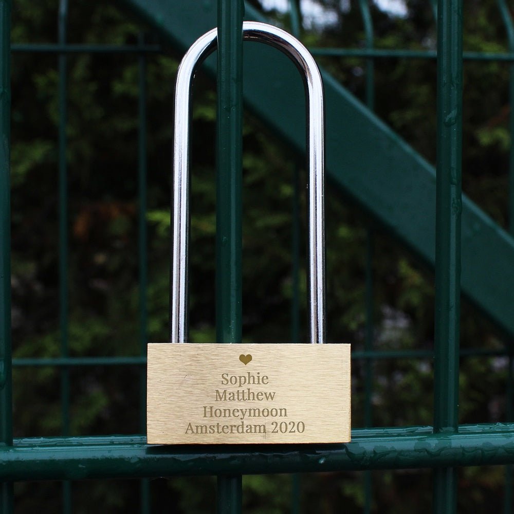 Personalised Heart Motif Any Message Padlock | Inspired Creative Gifts | UK Supplier
