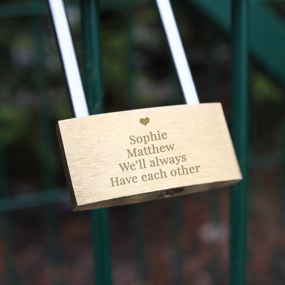 Personalised Heart Motif Any Message Padlock | Inspired Creative Gifts | UK Supplier