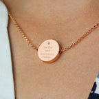 Personalised Heart Rose Gold Toned Disc Necklace | Inspired Creative Gifts | UK Supplier