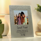Personalised Heart & Swirl 4x4 Glitter Glass Photo Frame | Inspired Creative Gifts | UK Supplier