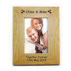 Personalised Hearts 6x4 Oak Finish Photo Frame | Inspired Creative Gifts | UK Supplier