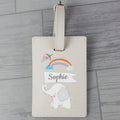 Personalised Hessian Elephant Cream Luggage Tag | Inspired Creative Gifts | UK Supplier