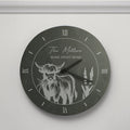 Personalised Highland Cow Slate Clock | Inspired Creative Gifts | UK Supplier