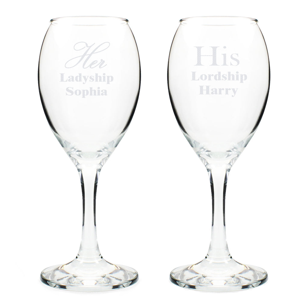 Personalised His & Her Wine Glass Set | Inspired Creative Gifts | UK Supplier