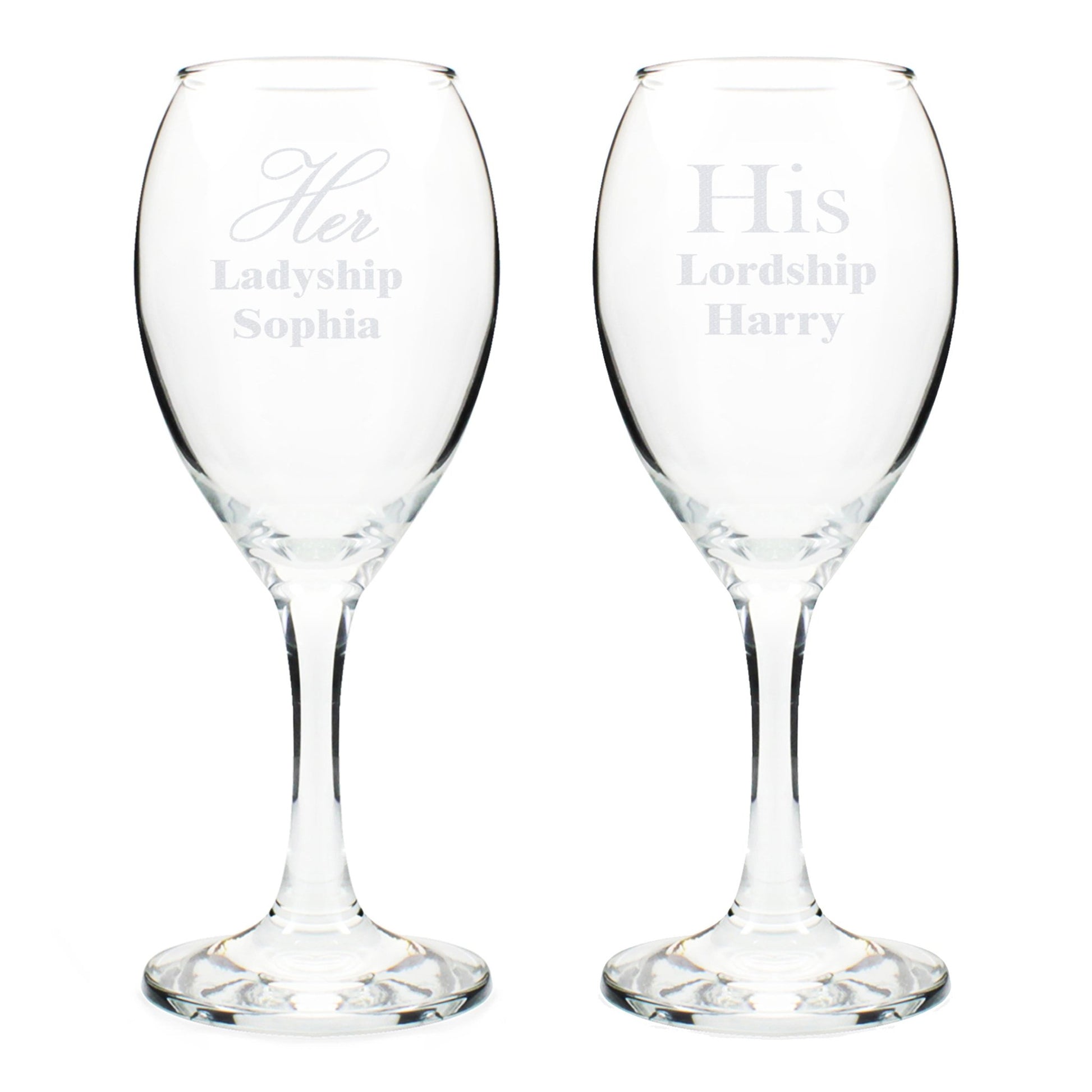Personalised His & Her Wine Glass Set | Inspired Creative Gifts | UK Supplier