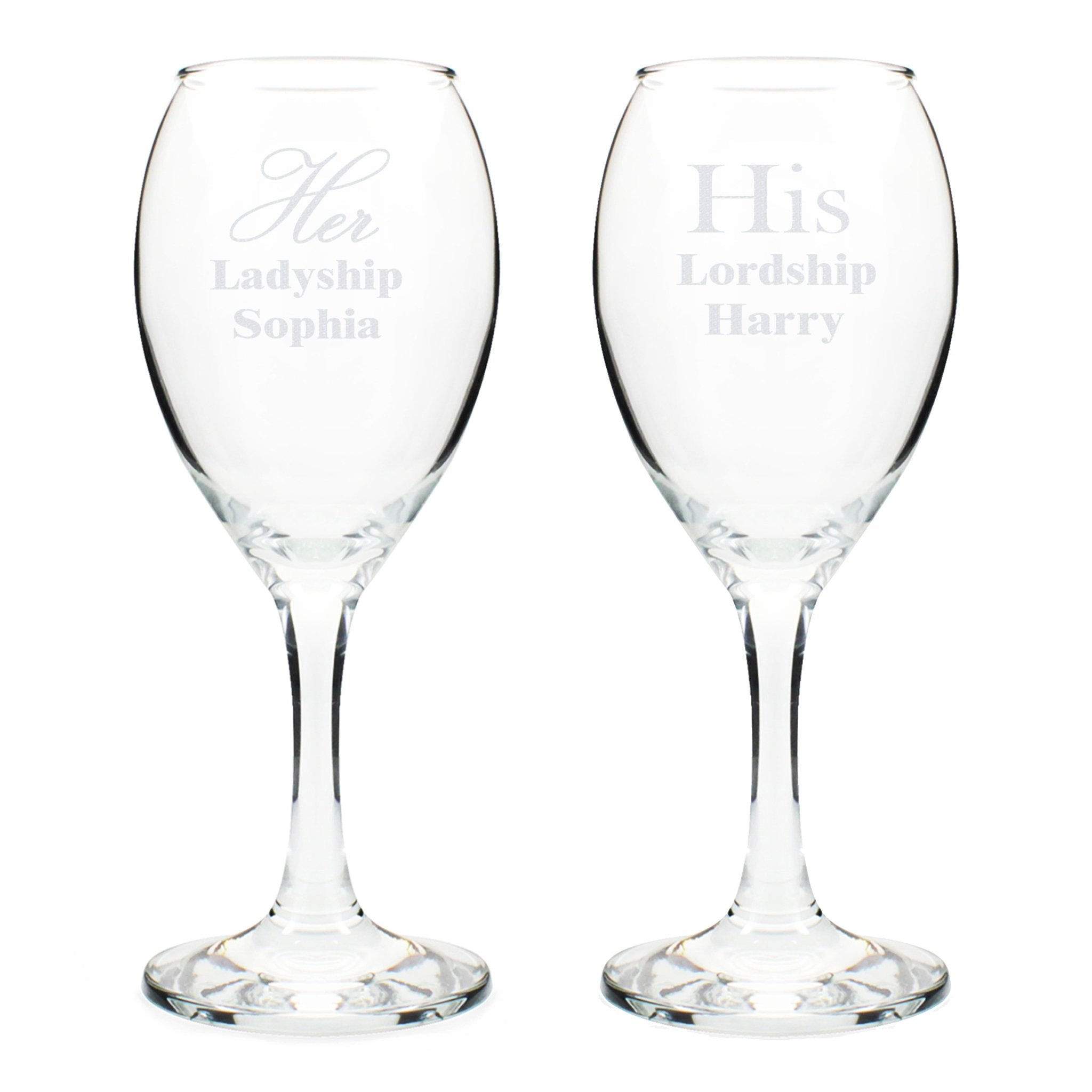 Personalised His & Her Wine Glass Set | Inspired Creative Gifts | UK Supplier