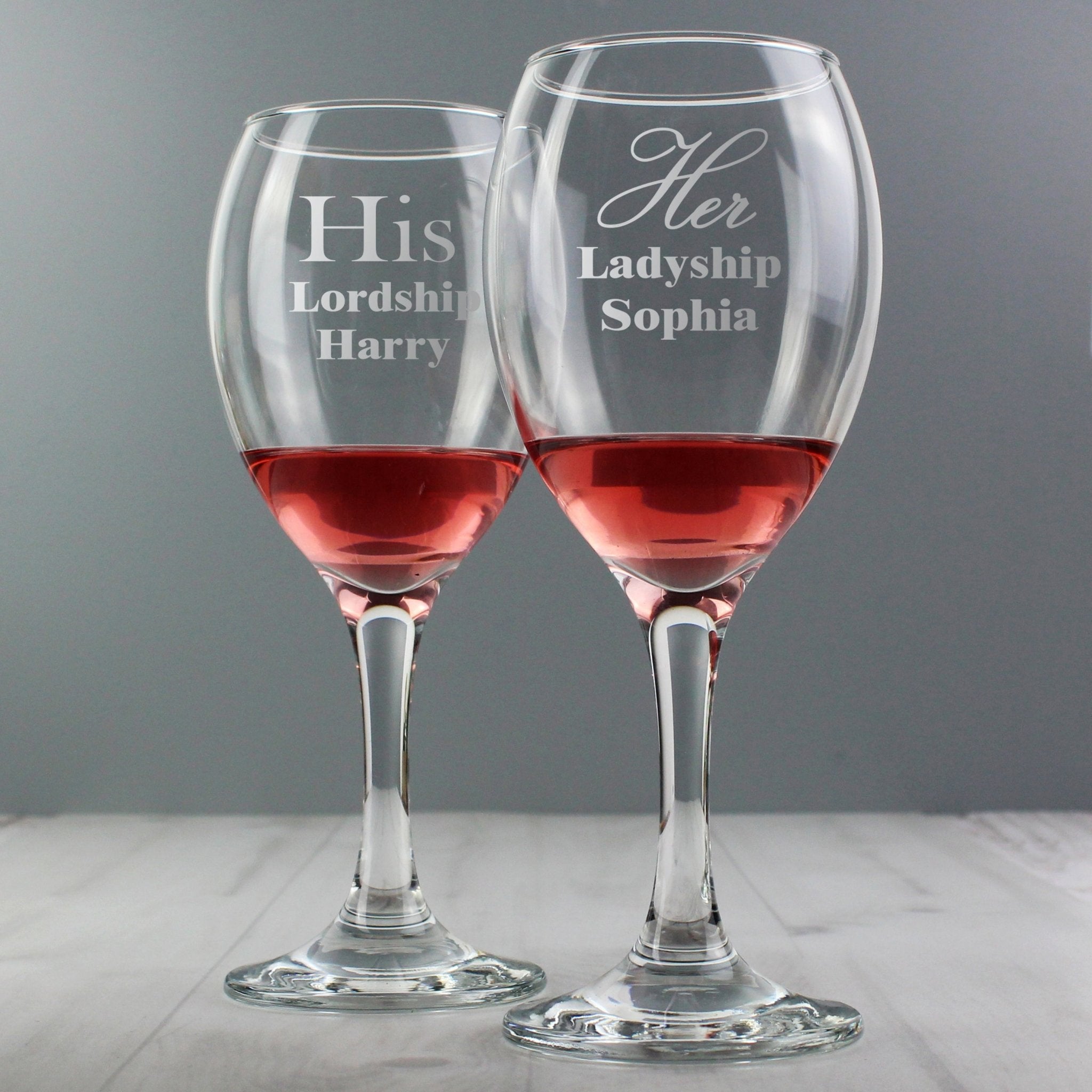 Personalised His & Her Wine Glass Set | Inspired Creative Gifts | UK Supplier