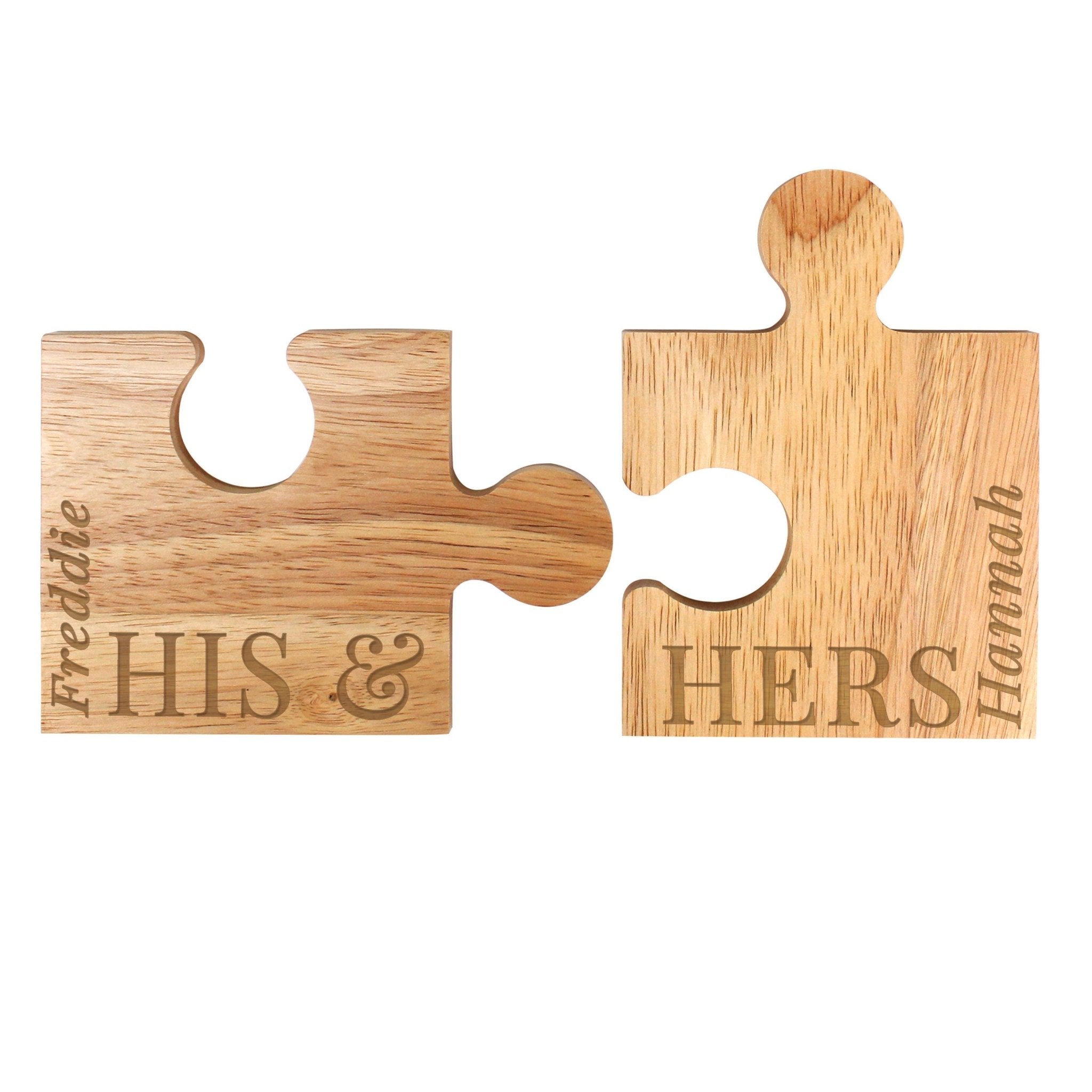 Personalised His & Hers Jigsaw Piece Set | Inspired Creative Gifts | UK Supplier