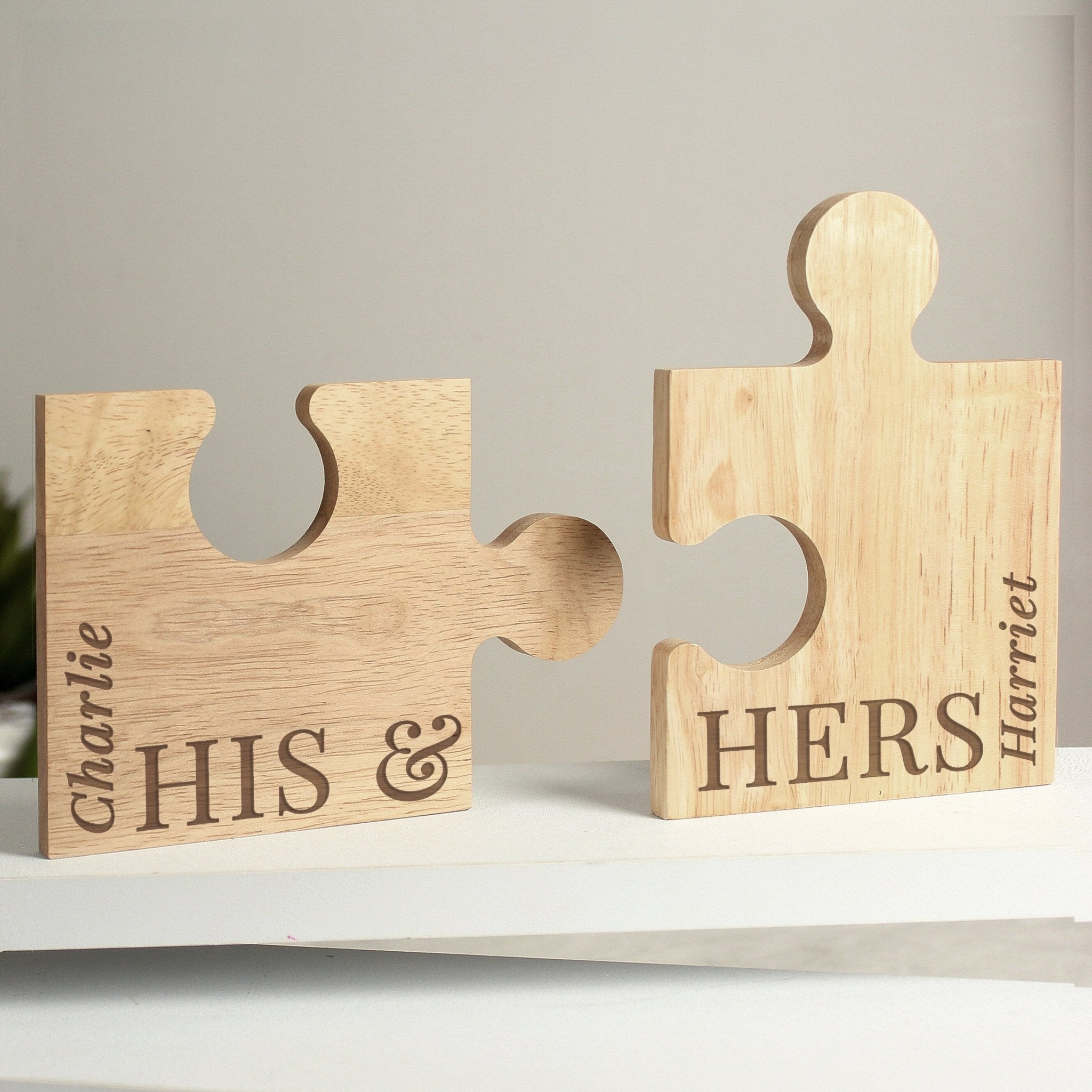 Personalised His & Hers Jigsaw Piece Set | Inspired Creative Gifts | UK Supplier