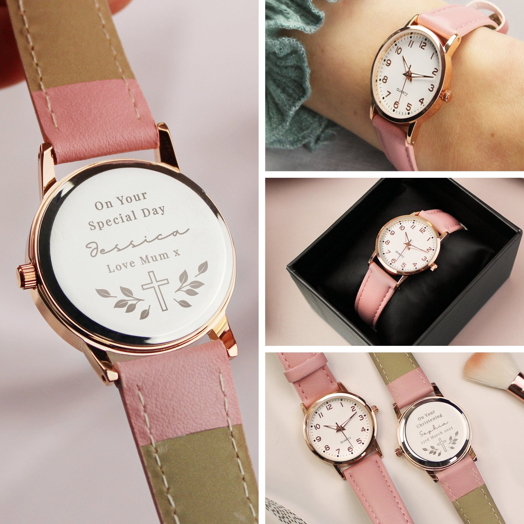 Personalised Holy Communion/Christening Pink Watch | Inspired Creative Gifts | UK Supplier