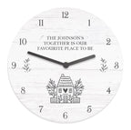 Personalised HOME Shabby Chic Wooden Clock | Inspired Creative Gifts | UK Supplier