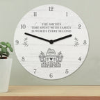 Personalised HOME Shabby Chic Wooden Clock | Inspired Creative Gifts | UK Supplier