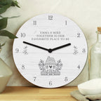 Personalised HOME Shabby Chic Wooden Clock | Inspired Creative Gifts | UK Supplier