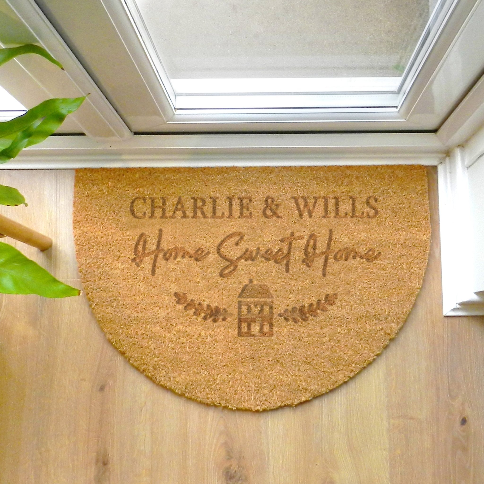 Personalised Home Sweet Home Half Moon Indoor Doormat | Inspired Creative Gifts | UK Supplier