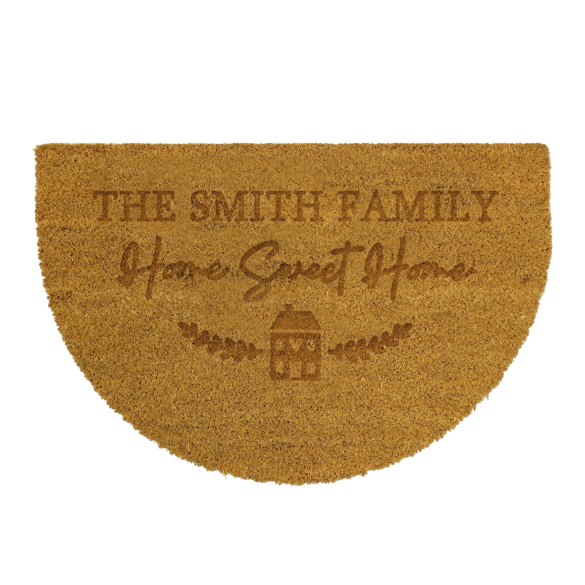 Personalised Home Sweet Home Half Moon Indoor Doormat | Inspired Creative Gifts | UK Supplier