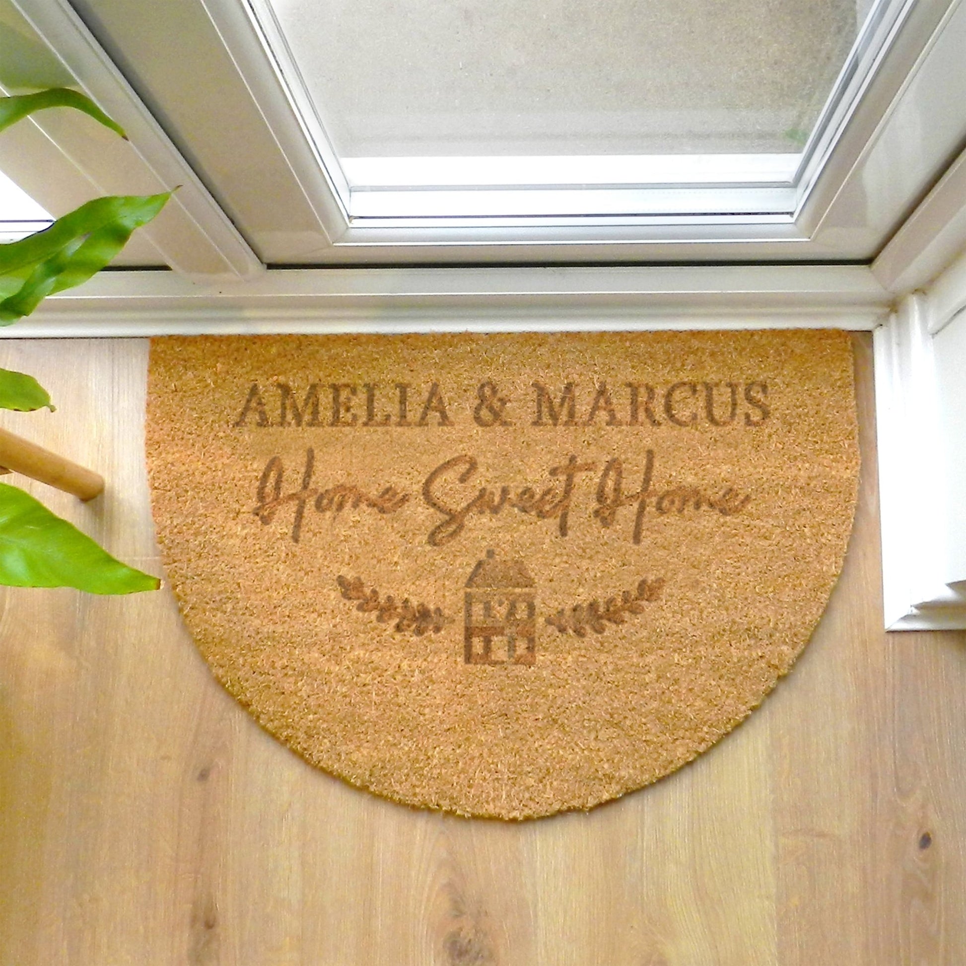 Personalised Home Sweet Home Half Moon Indoor Doormat | Inspired Creative Gifts | UK Supplier