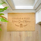 Personalised Home Sweet Home Rectangle Indoor Doormat | Inspired Creative Gifts | UK Supplier