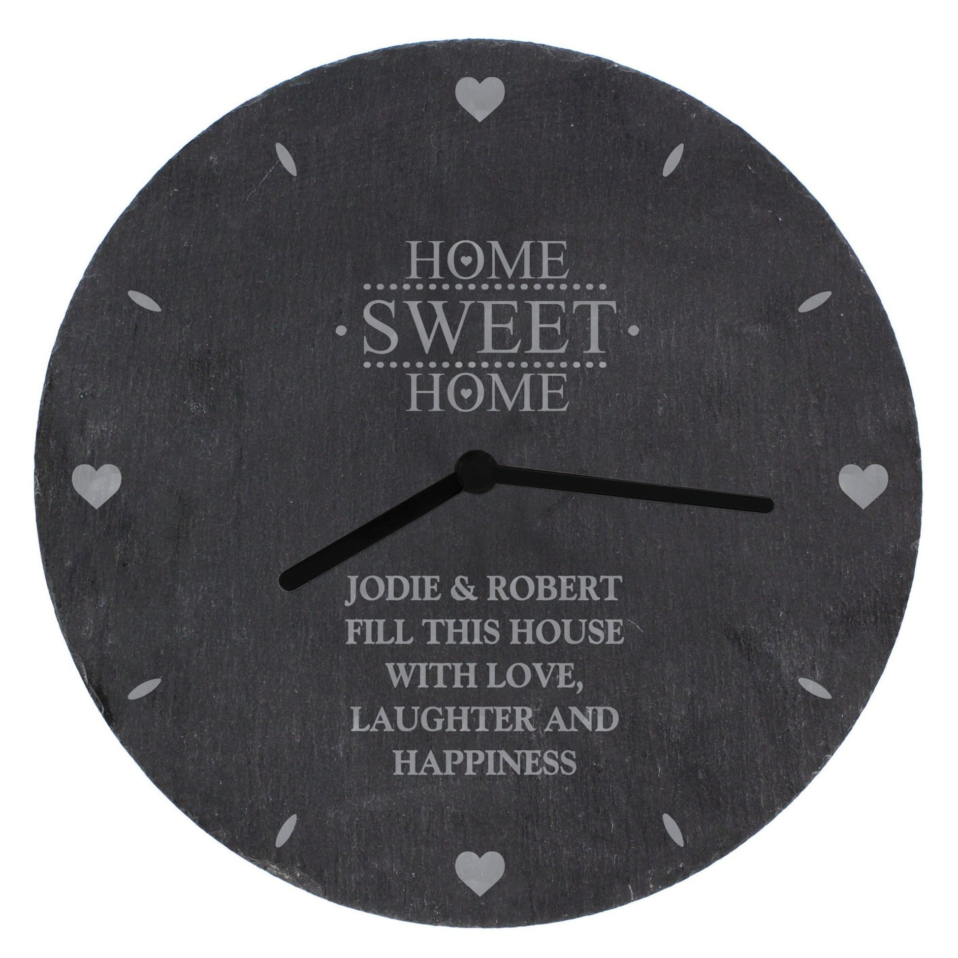 Personalised Home Sweet Home Slate Clock | Inspired Creative Gifts | UK Supplier