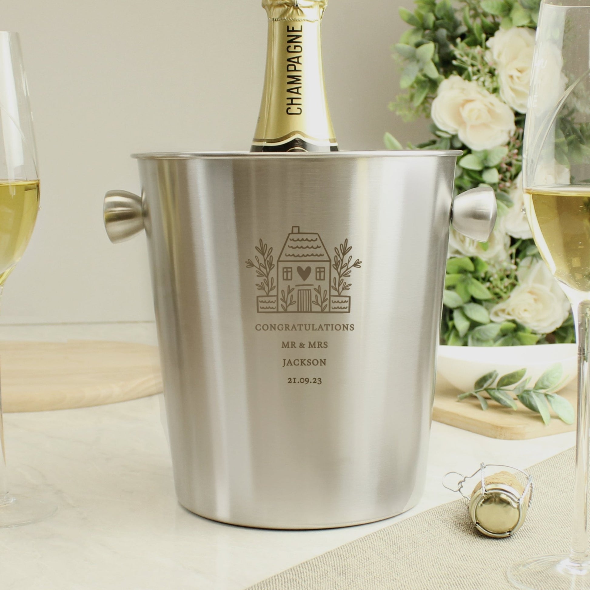 Personalised House Stainless Steel Ice Bucket | Inspired Creative Gifts | UK Supplier