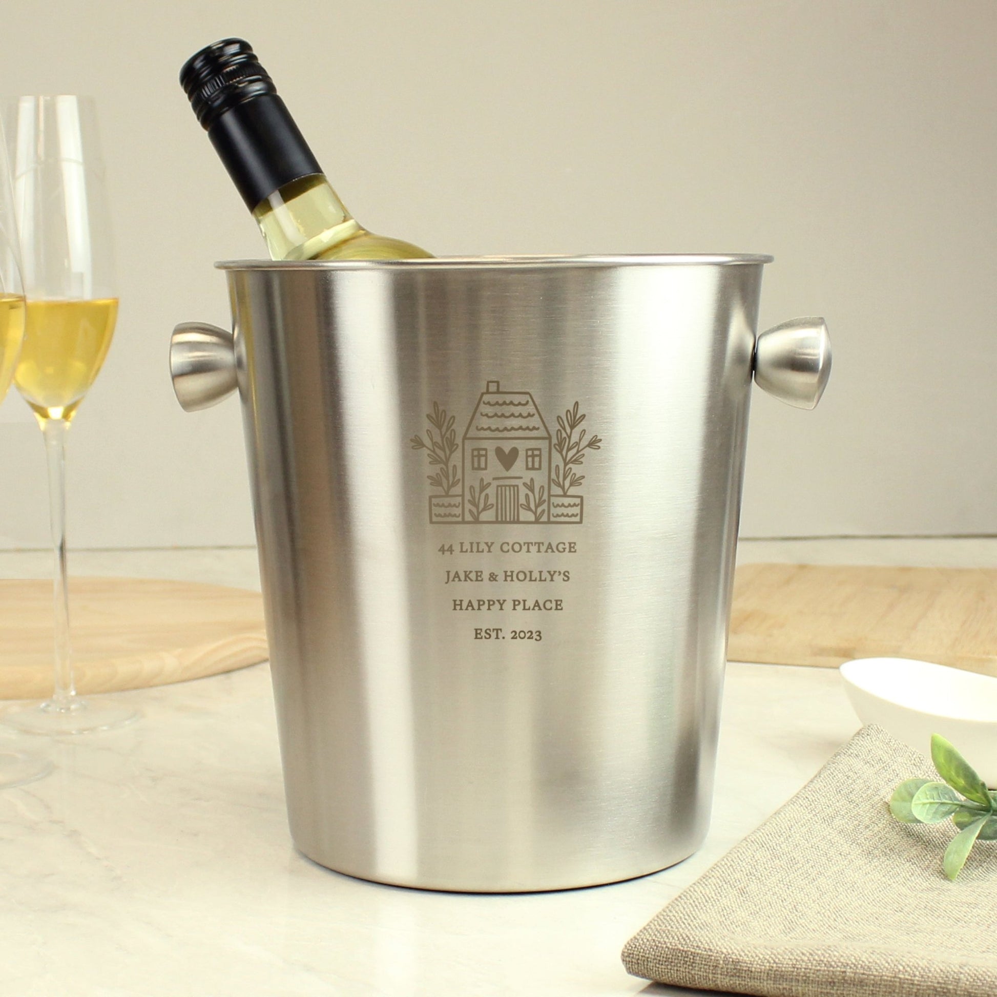 Personalised House Stainless Steel Ice Bucket | Inspired Creative Gifts | UK Supplier