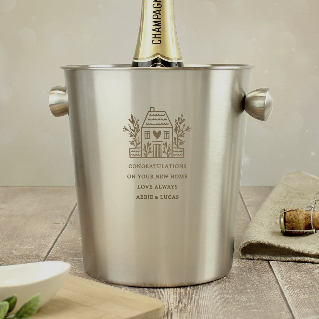 Personalised House Stainless Steel Ice Bucket | Inspired Creative Gifts | UK Supplier