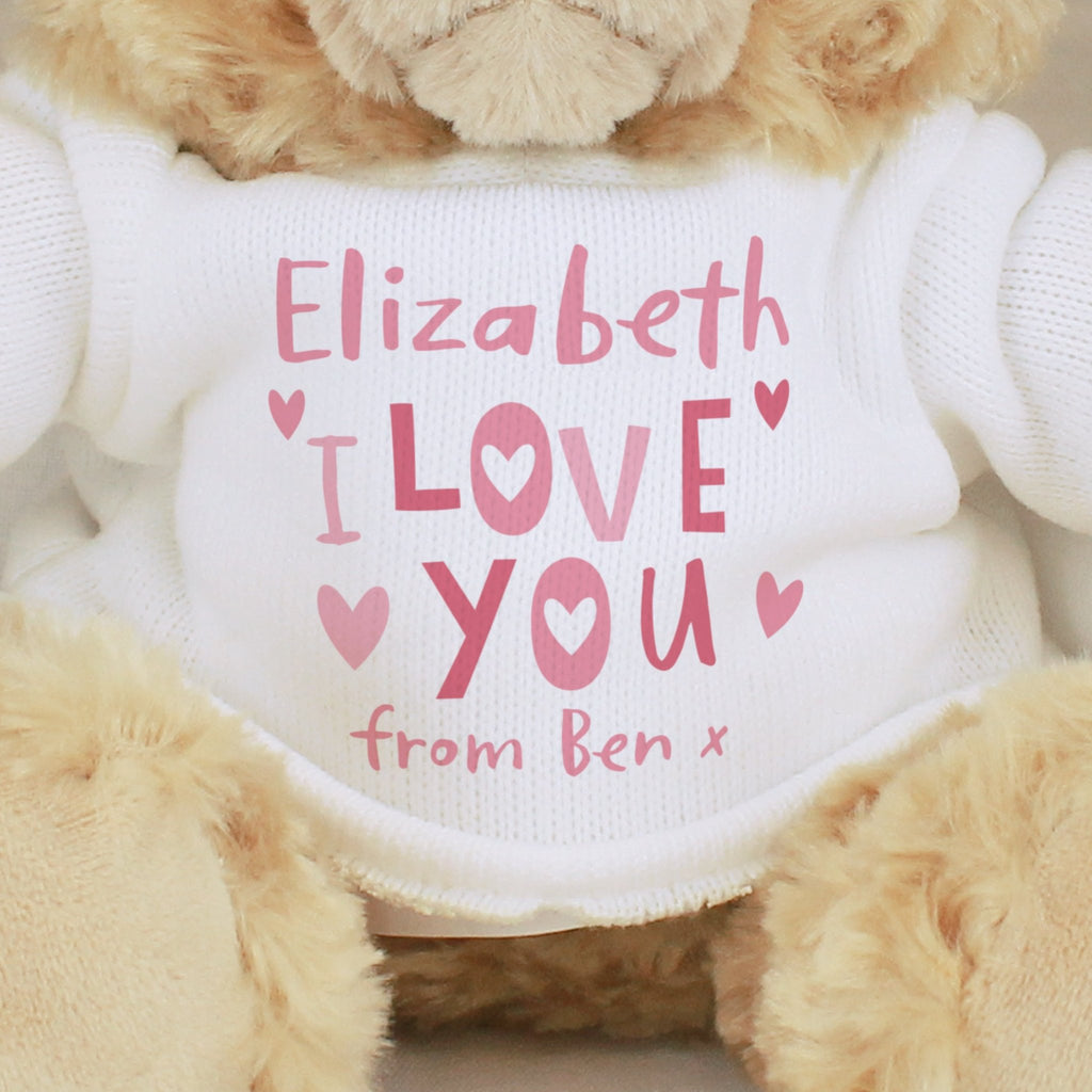 Personalised I Love You Teddy Bear | Inspired Creative Gifts | UK Supplier