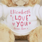 Personalised I Love You Teddy Bear | Inspired Creative Gifts | UK Supplier
