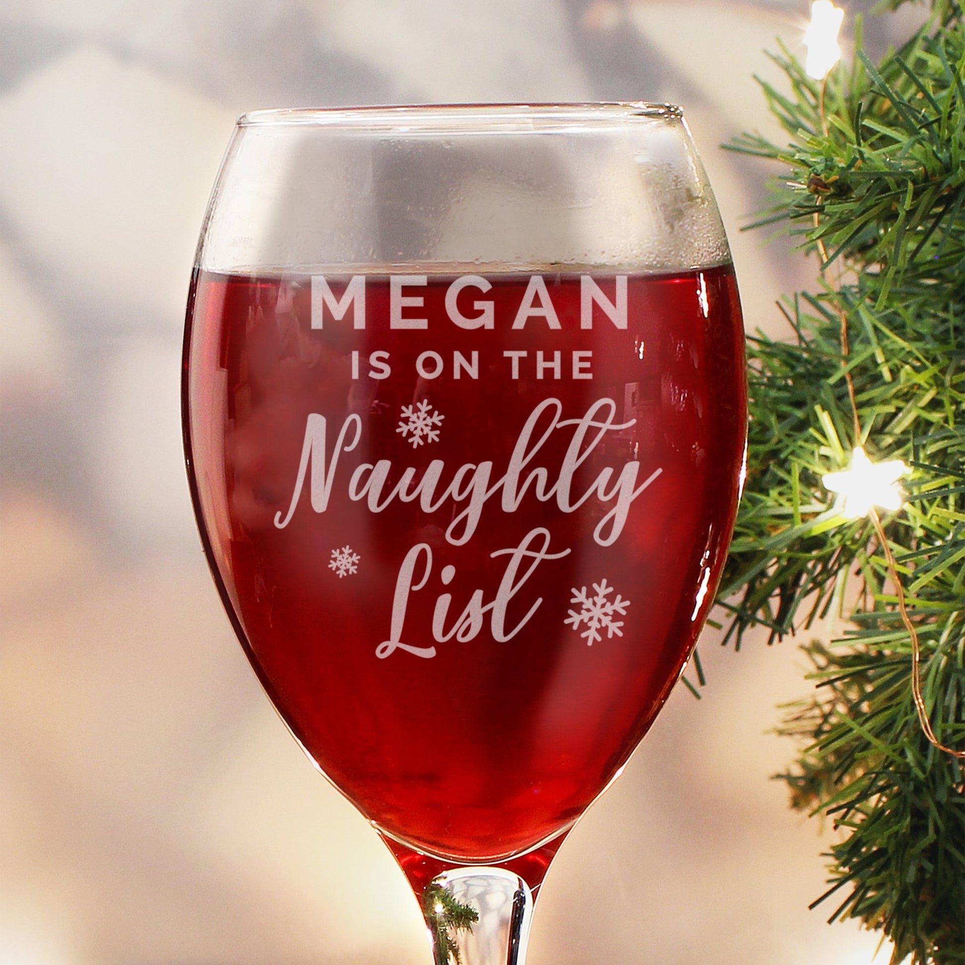 Personalised I'm On The Naughty List Wine Glass | Inspired Creative Gifts | UK Supplier