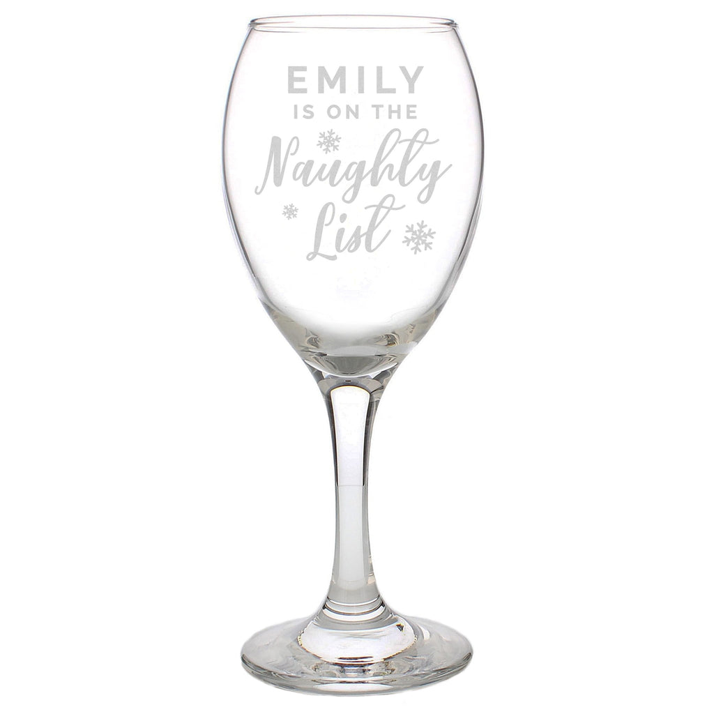 Personalised I'm On The Naughty List Wine Glass | Inspired Creative Gifts | UK Supplier