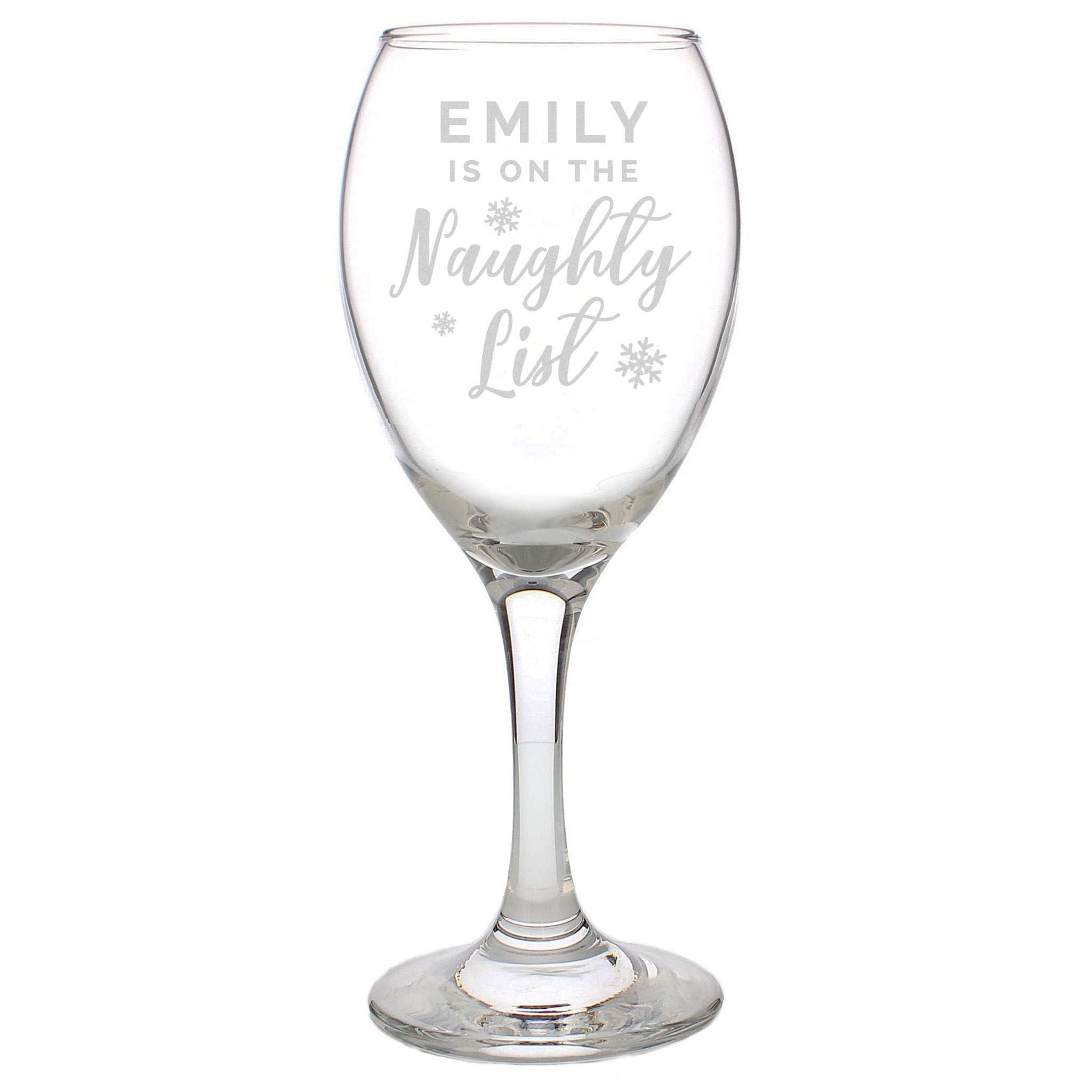 Personalised I'm On The Naughty List Wine Glass | Inspired Creative Gifts | UK Supplier