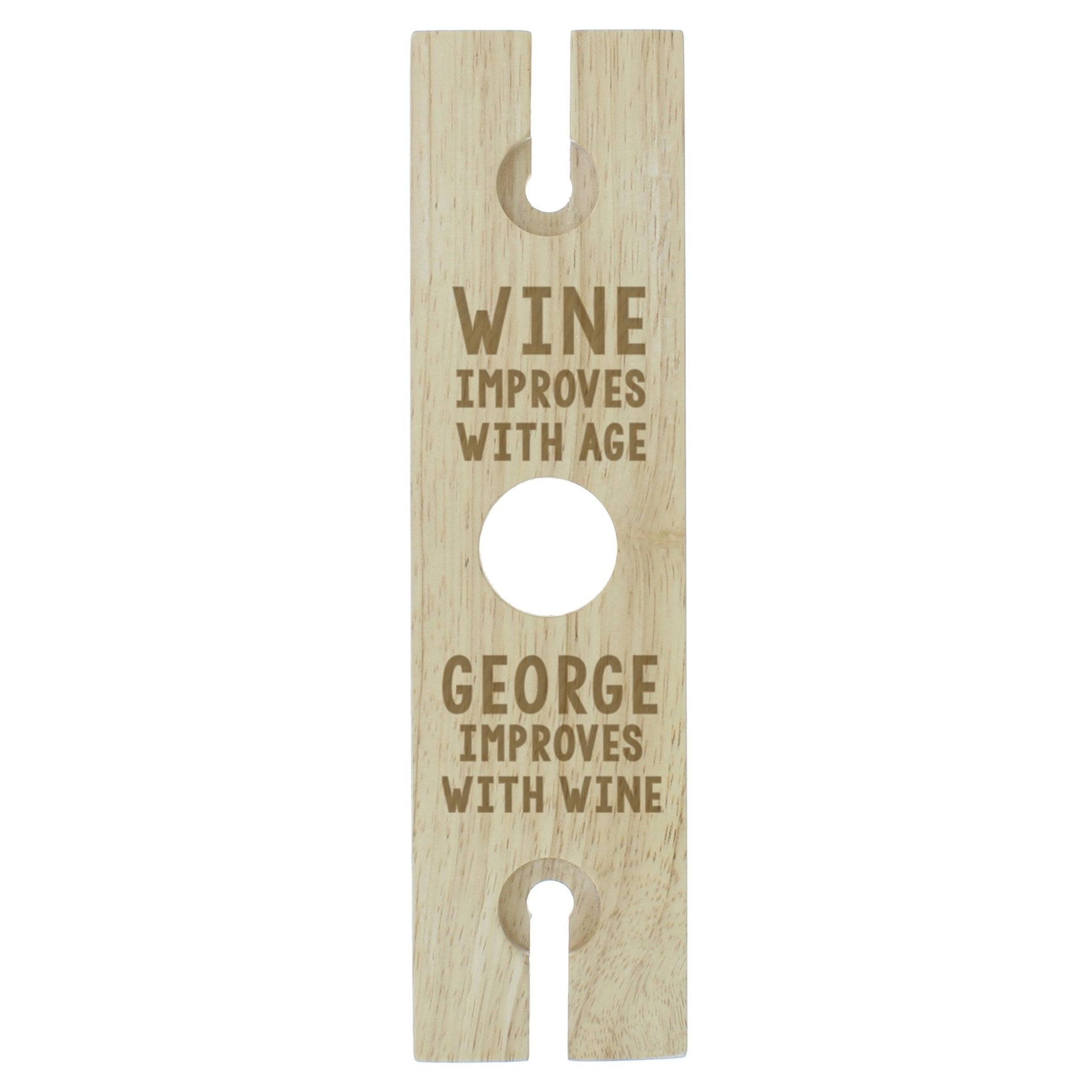 Personalised 'Improves With Wine' Wine Glass & Bottle Holder | Inspired Creative Gifts | UK Supplier