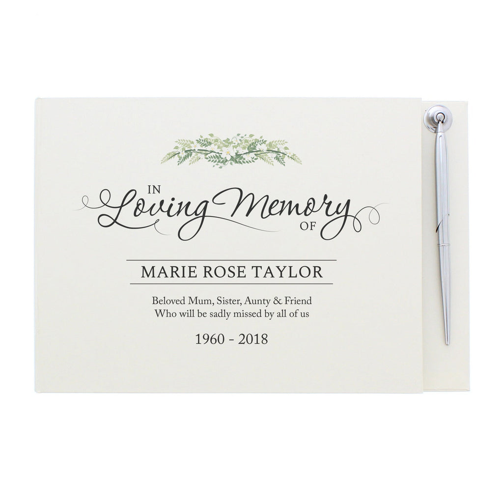 Personalised In Loving Memory Hardback Guest Book & Pen | Inspired Creative Gifts | UK Supplier