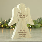 Custom Rustic Wooden Angel Memorial Piece | Inspired Creative Gifts | UK Supplier