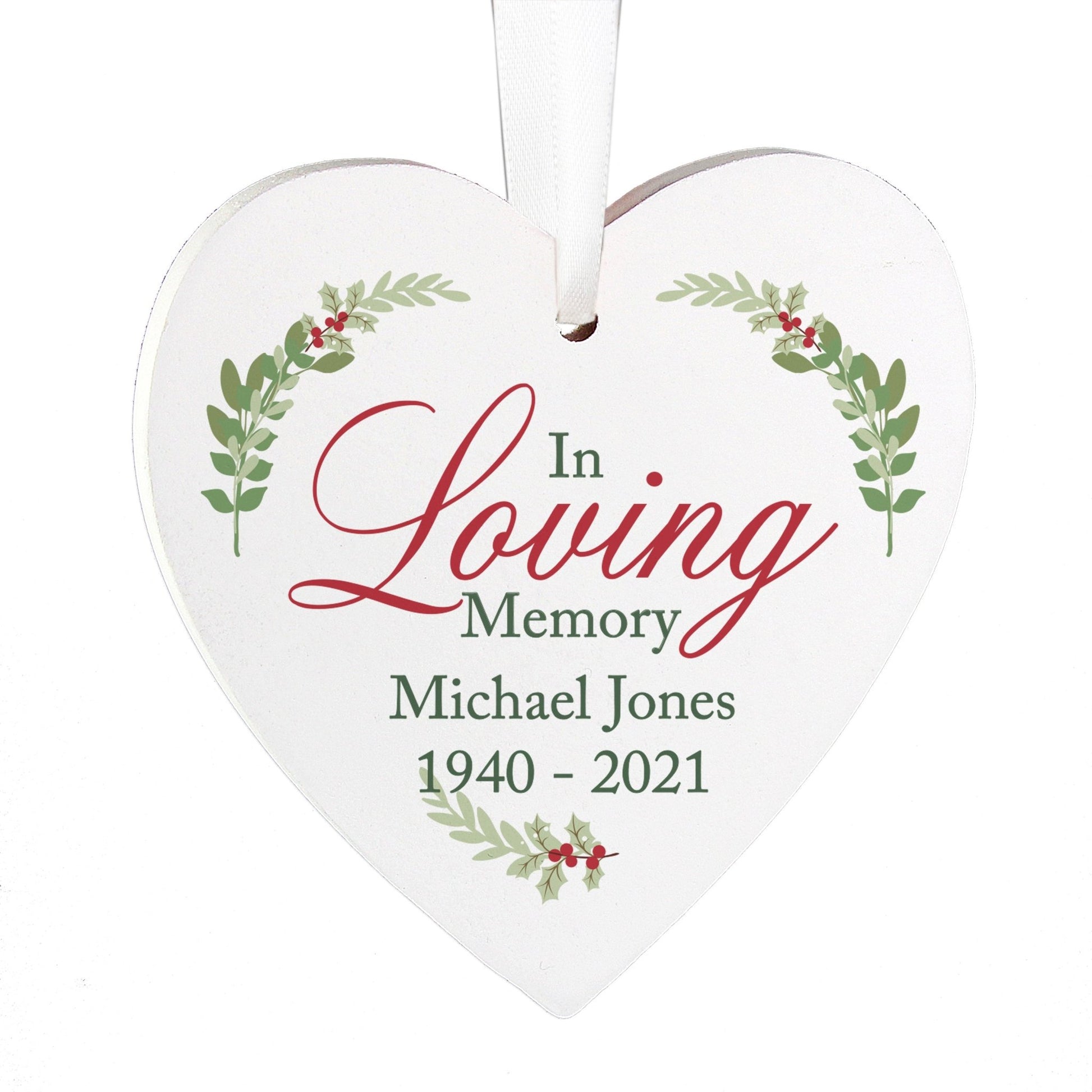 Personalised In Loving Memory Wooden Heart Decoration | Inspired Creative Gifts | UK Supplier