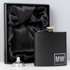 Personalised Initials Black Hip Flask | Inspired Creative Gifts | UK Supplier