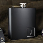 Personalised Initials Black Hip Flask | Inspired Creative Gifts | UK Supplier