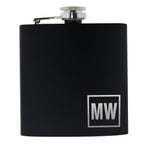 Personalised Initials Black Hip Flask | Inspired Creative Gifts | UK Supplier