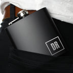 Personalised Initials Black Hip Flask | Inspired Creative Gifts | UK Supplier